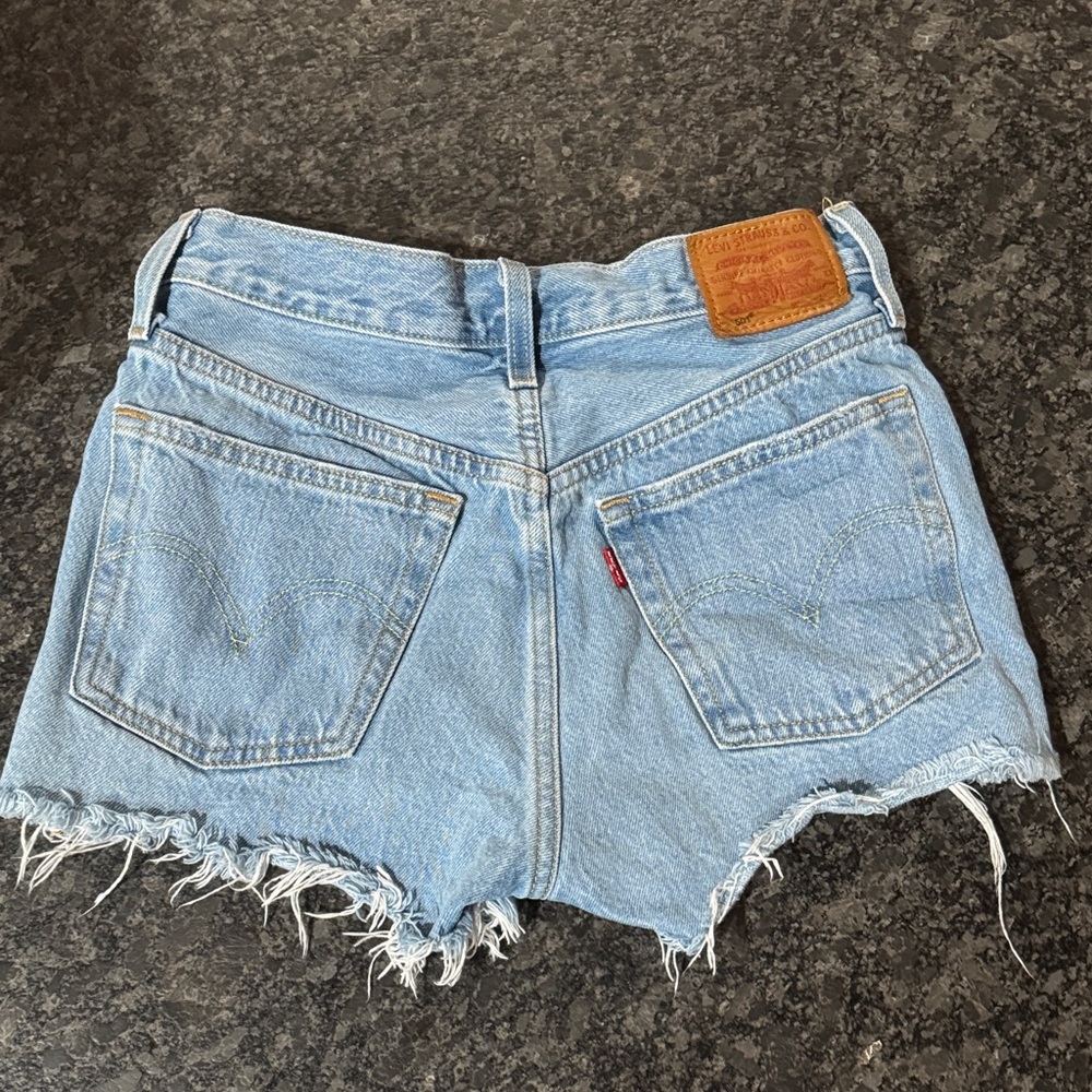 Distressed Levi Jean Shorts